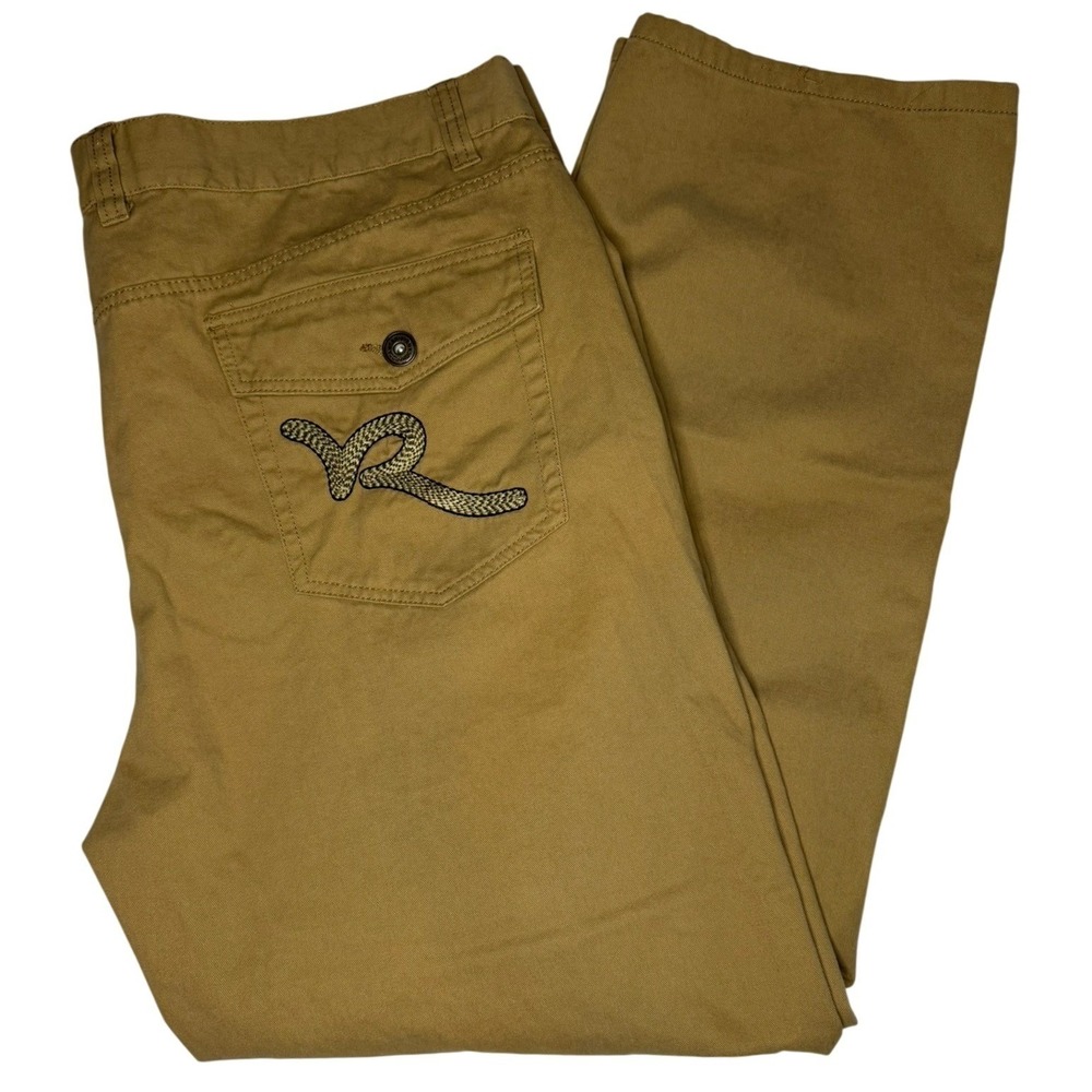 Vintage Rocawear Classic Fit Pants Mens 46x32 Khaki Tan Embroidered Logo Y2K